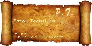 Paray Tertullia névjegykártya